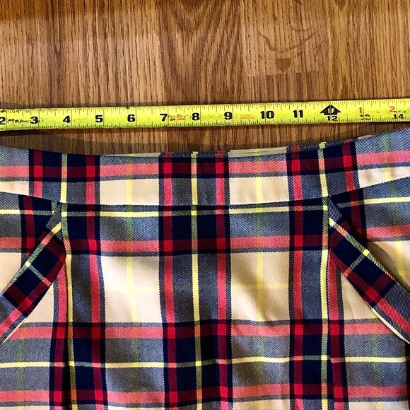 Designer - Vera Wang Princess NWOT sz9 Blue Tan Red Plad Pleated Mini Skirt - Picture 8 of 8